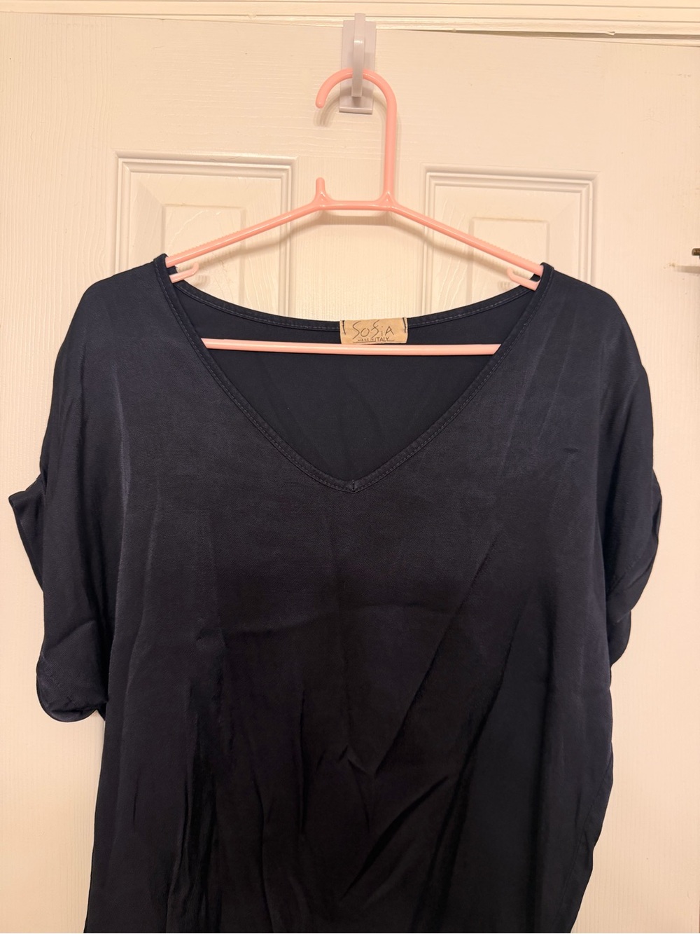 Black V-Neck Short Sleeve Tee